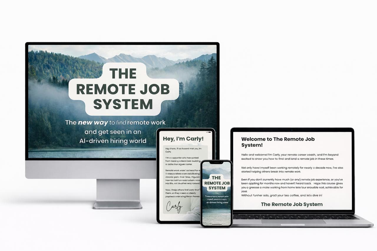 The Remote Job System shown on desktop, laptop, tablet, and phone